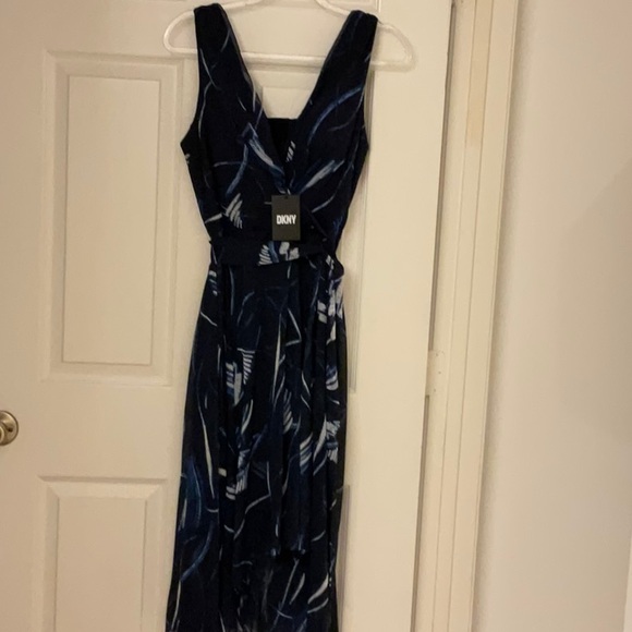 Dkny Dresses & Skirts - DKNY Blue/Black Wrap Sundress Sleeveless V-neck! High-Low Hemline!